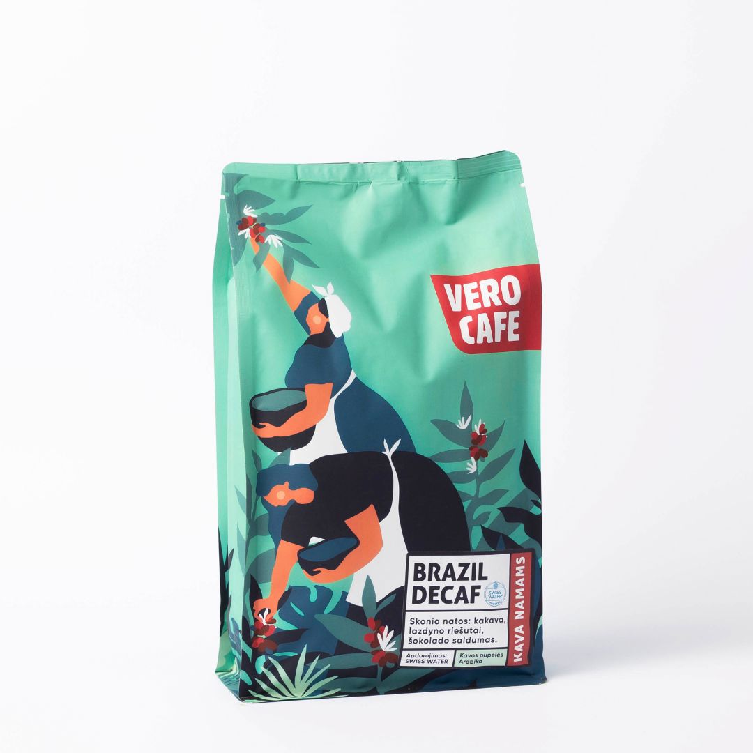 Kavos pupelės be kofeino BRAZIL SWISS WATER DECAF 1 kg Pietų ir Centrinės Amerikos kava Vero Coffee House