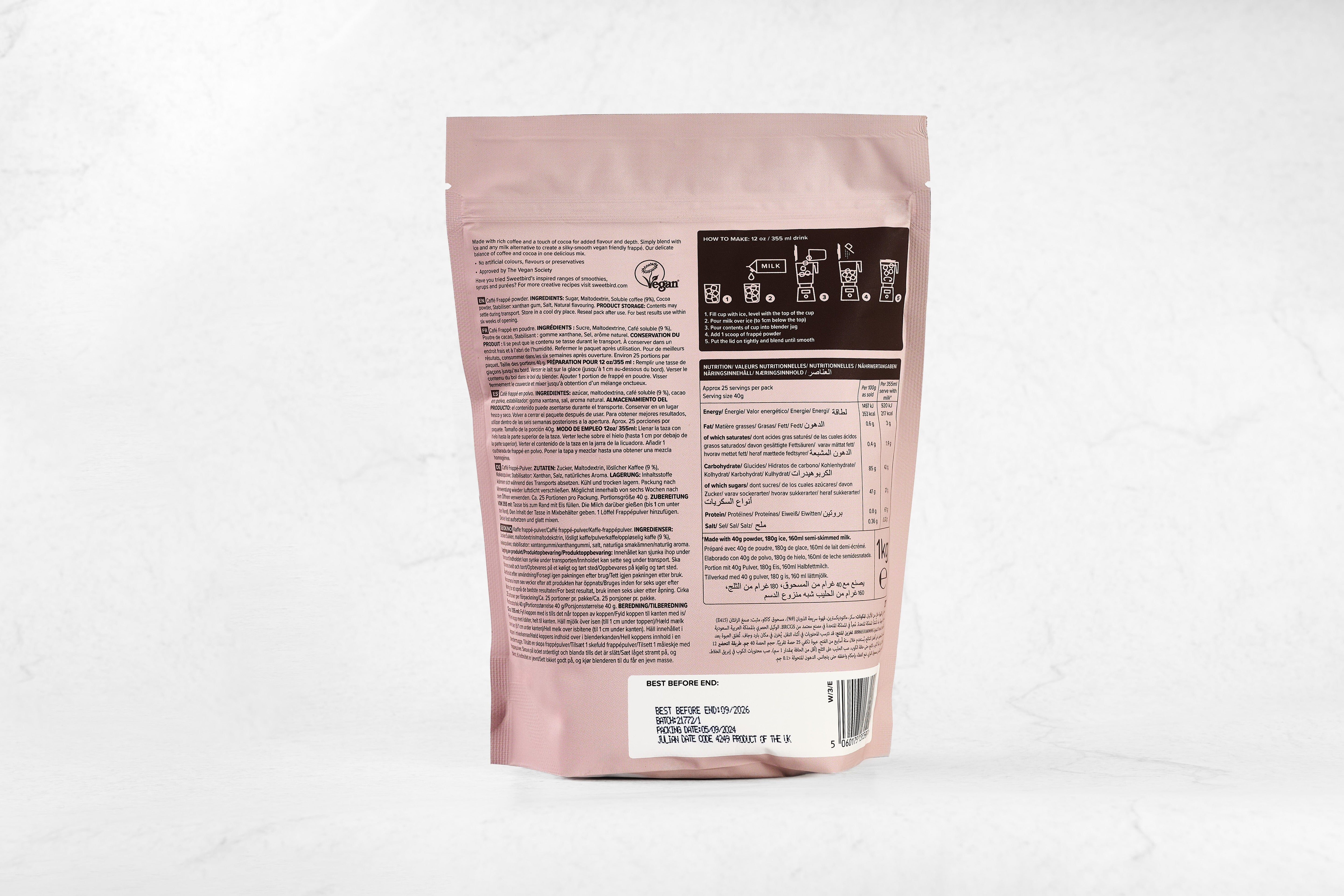 SWEETBIRD kavos skonio frappe mišinys 1kg Kavos priedai Sweetbird