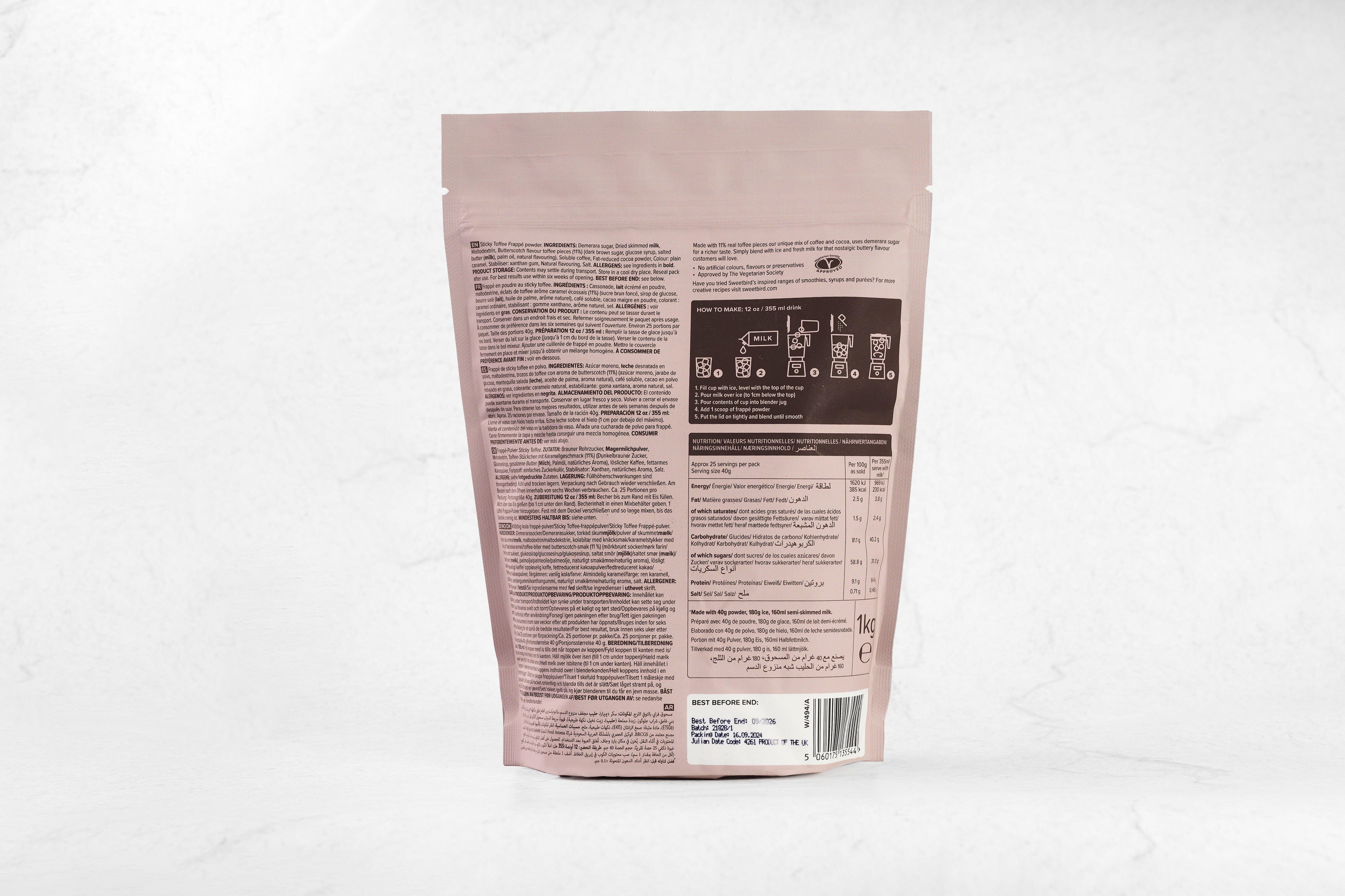 SWEETBIRD irisinis frappe mišinys 1kg Kavos priedai Sweetbird
