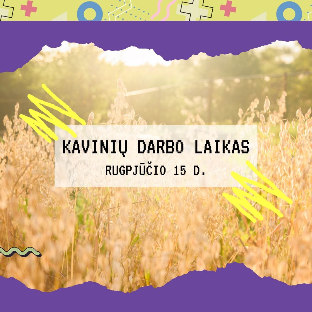 Rugpjūčio 15 d. su kava: VERO CAFE kavinių darbo laikas