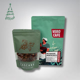 Dovanų rinkinys: Cascara džiovintų kavos uogų arbata 100 g ir kava 200 g VERO CAFE Nicaragua Montecristo 200g Malta 