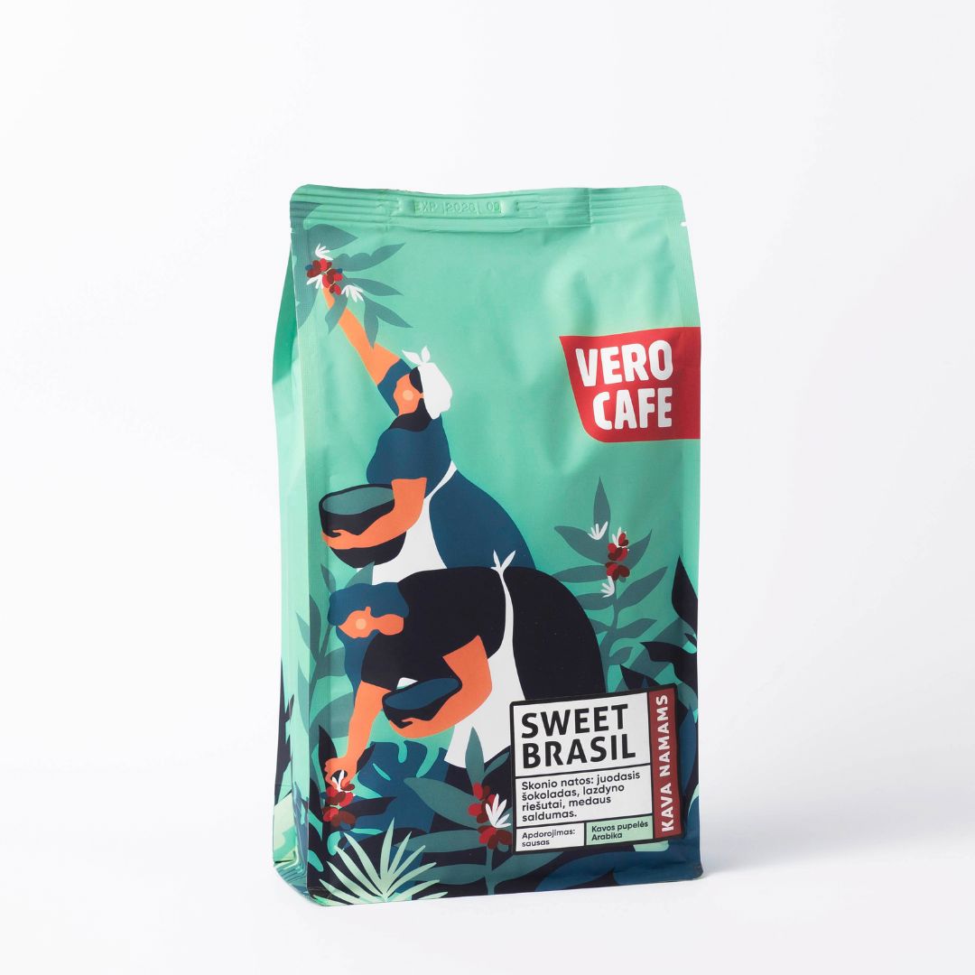 Kavos pupelės SWEET BRASIL 1 kg Pietų ir Centrinės Amerikos kava VERO CAFE 