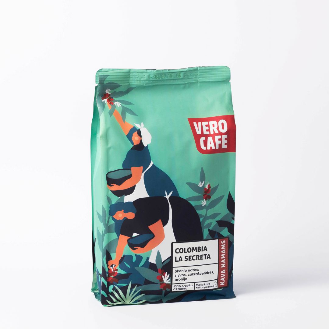 Kavos pupelės COLOMBIA LA SECRETA 1 kg Kava VERO CAFE 