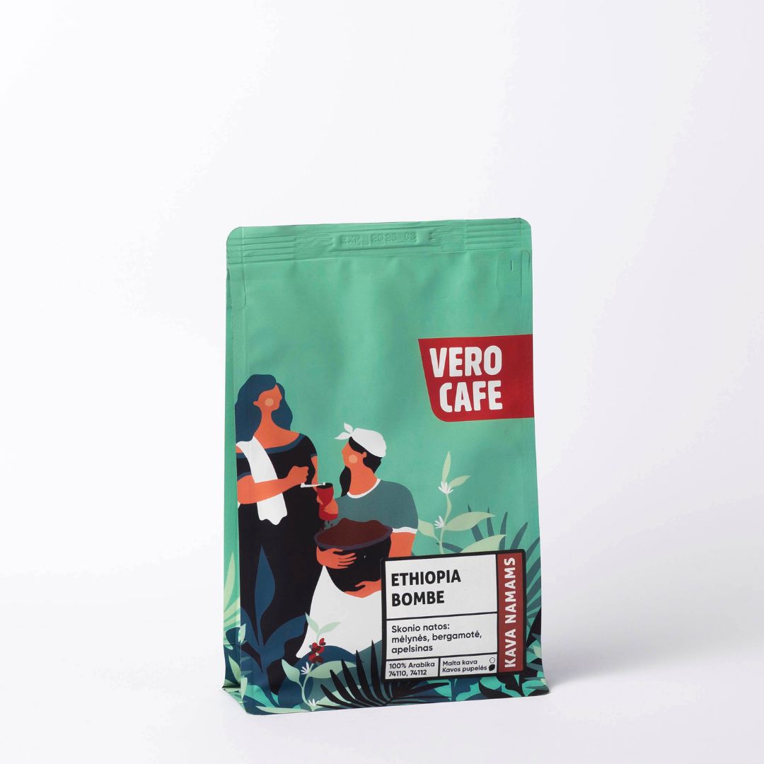 Kavos pupelės ETHIOPIA SIDAMO BOMBE 200 g Kava VERO CAFE 