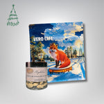 Dovanų rinkinys: RŪTA drąžė 120 g ir kava 200 g VERO CAFE Traškūs migdolai su baltuoju šokoladu ir kava 120 g Lapė 200 g Malta