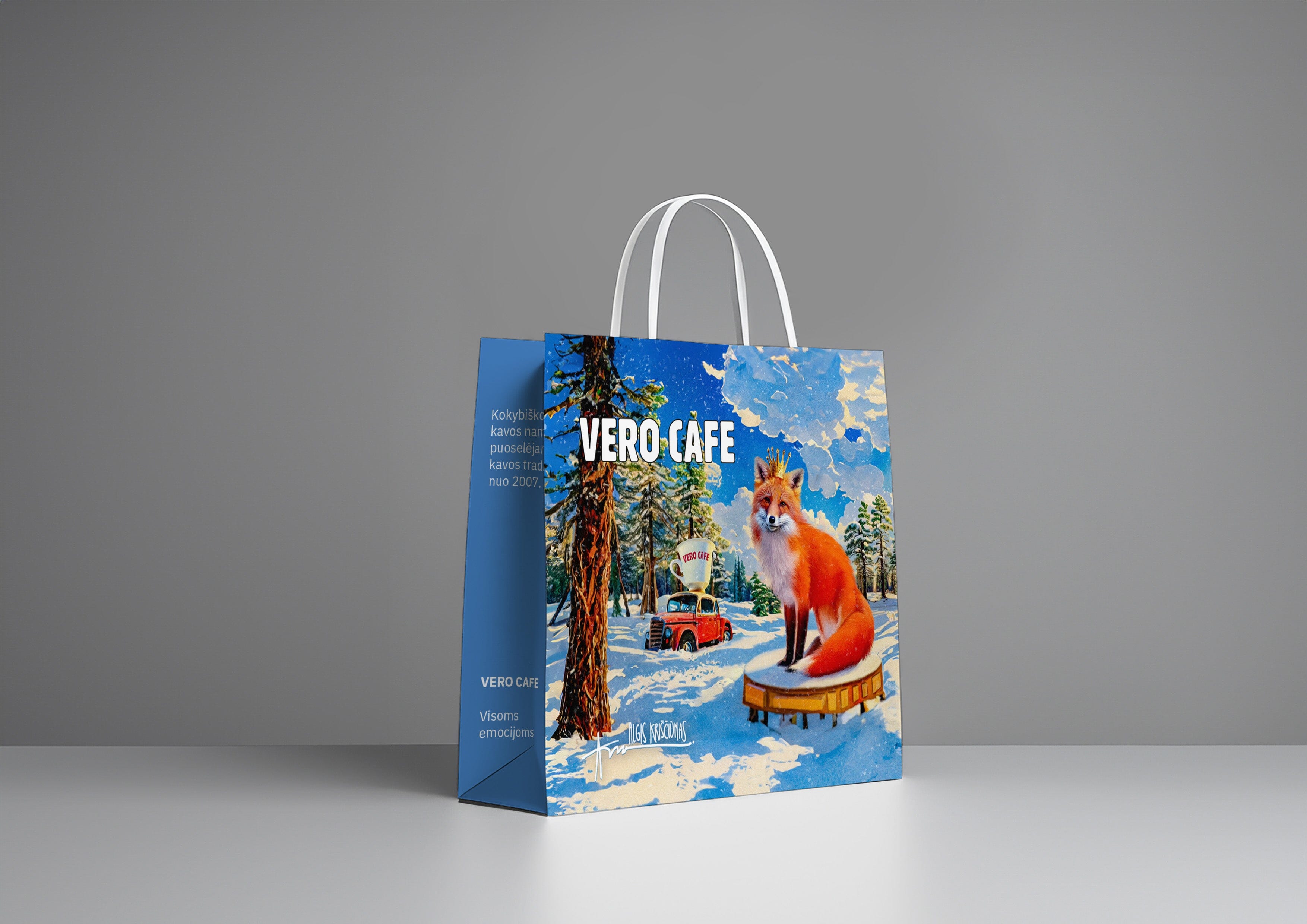 Dovanų maišelis „Lapė“ DOVANŲ IDĖJOS VERO CAFE 