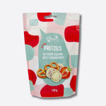 Rutuliukai „Pretzels" su jogurtiniu glaistu ir braškėmis, 120 g Rūta 