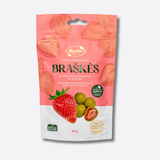 Džiovintos šaltyje braškės su baltuoju šokoladu ir Matcha, 80 g