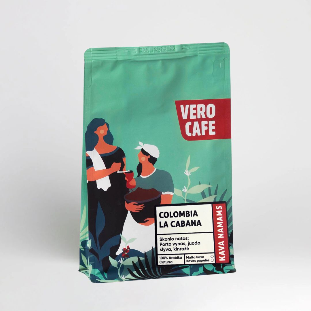Kavos pupelės COLOMBIA LA CABANA 200 g VERO CAFE 