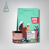 Dovanų rinkinys: RŪTA drąžė 120 g ir kava 200 g VERO CAFE Traškūs migdolai su Ruby šokoladu ir juodaisiais serbentais 120g Peru Vila Rica 200 g Malta