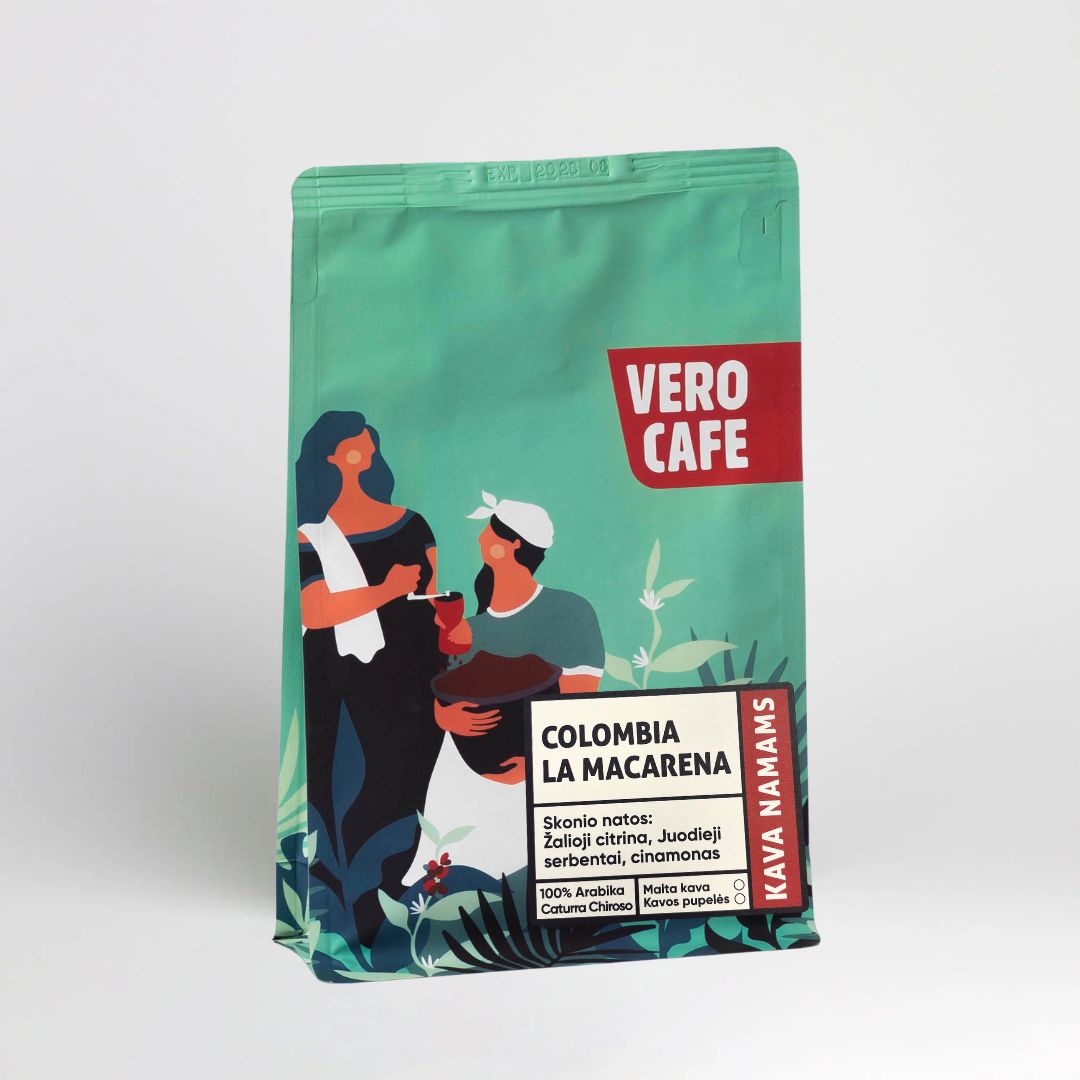 Kavos pupelės COLOMBIA LA MACARENA 200 g VERO CAFE 