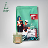 Dovanų rinkinys: Jorùs moliūgų sėklos šokolade 100 g ir kava 200 g VERO CAFE Tanzania Ngila AA 200 g Moliūgų sėklos baltajame šokolade kapučino skonio 100 g 