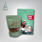 Dovanų rinkinys: Cascara džiovintų kavos uogų arbata 100 g ir kava 200 g VERO CAFE Peru Vila Rica 200 g Malta 