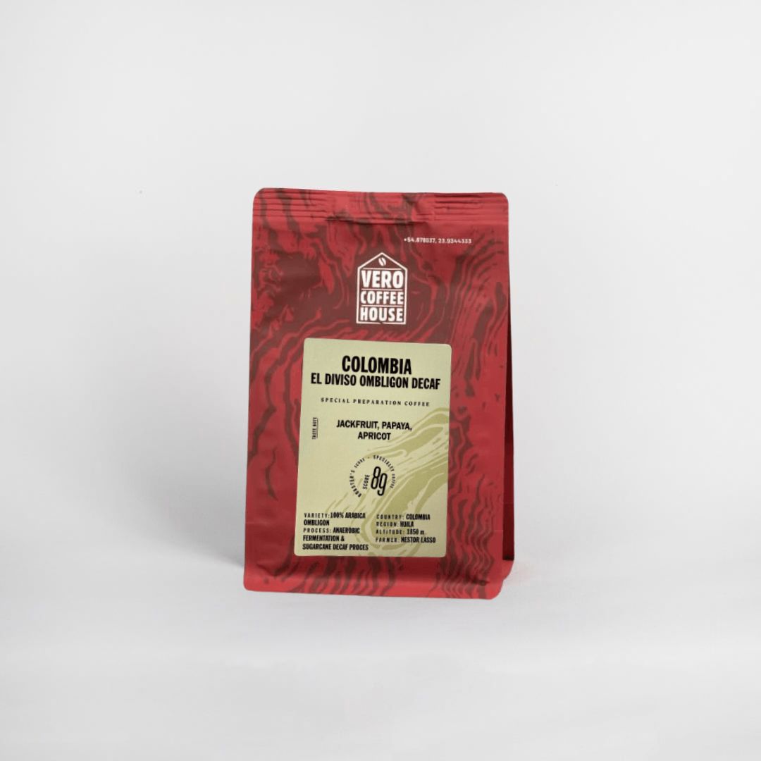 Kavos pupelės Colombia El Diviso Ombligon Decaf 200 g VERO CAFE 