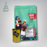 Dovanų rinkinys: Drink Me Chai 250 g ir kava 200 g VERO CAFE Vanilės skonio 250 g Tanzania Ngila AA 200 g 