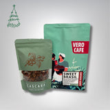 Dovanų rinkinys: Cascara džiovintų kavos uogų arbata 100 g ir kava 200 g VERO CAFE Sweet Brasil 200 g Malta 