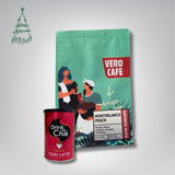Dovanų rinkinys: Drink Me Chai 250 g ir kava 200 g VERO CAFE Prieskonių skonio 250 g Columbia Monteblanco Peach 200 g 