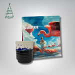 Dovanų rinkinys: R. Dagio keramikinis puodelis ir kava 200 g VERO CAFE Mėlynas ~400 ml Lapė 200 g 