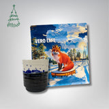 Dovanų rinkinys: R. Dagio keramikinis puodelis ir kava 200 g VERO CAFE Mėlynas ~400 ml Lapė 200 g Pupelės