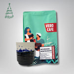 Dovanų rinkinys: R. Dagio keramikinis puodelis ir kava 200 g VERO CAFE Mėlynas ~400 ml Nicaragua Montecristo 200 g 