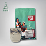 Dovanų rinkinys: R. Dagio keramikinis puodelis ir kava 200 g VERO CAFE Baltas ~400 ml Columbia Monteblanco Peach 200 g 