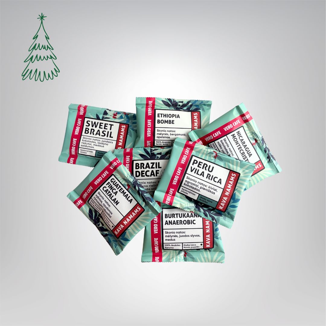 Dovanų rinkinys: 20 g 7 pakelių rinkinys „Savaitėlė" DOVANŲ IDĖJOS VERO CAFE 