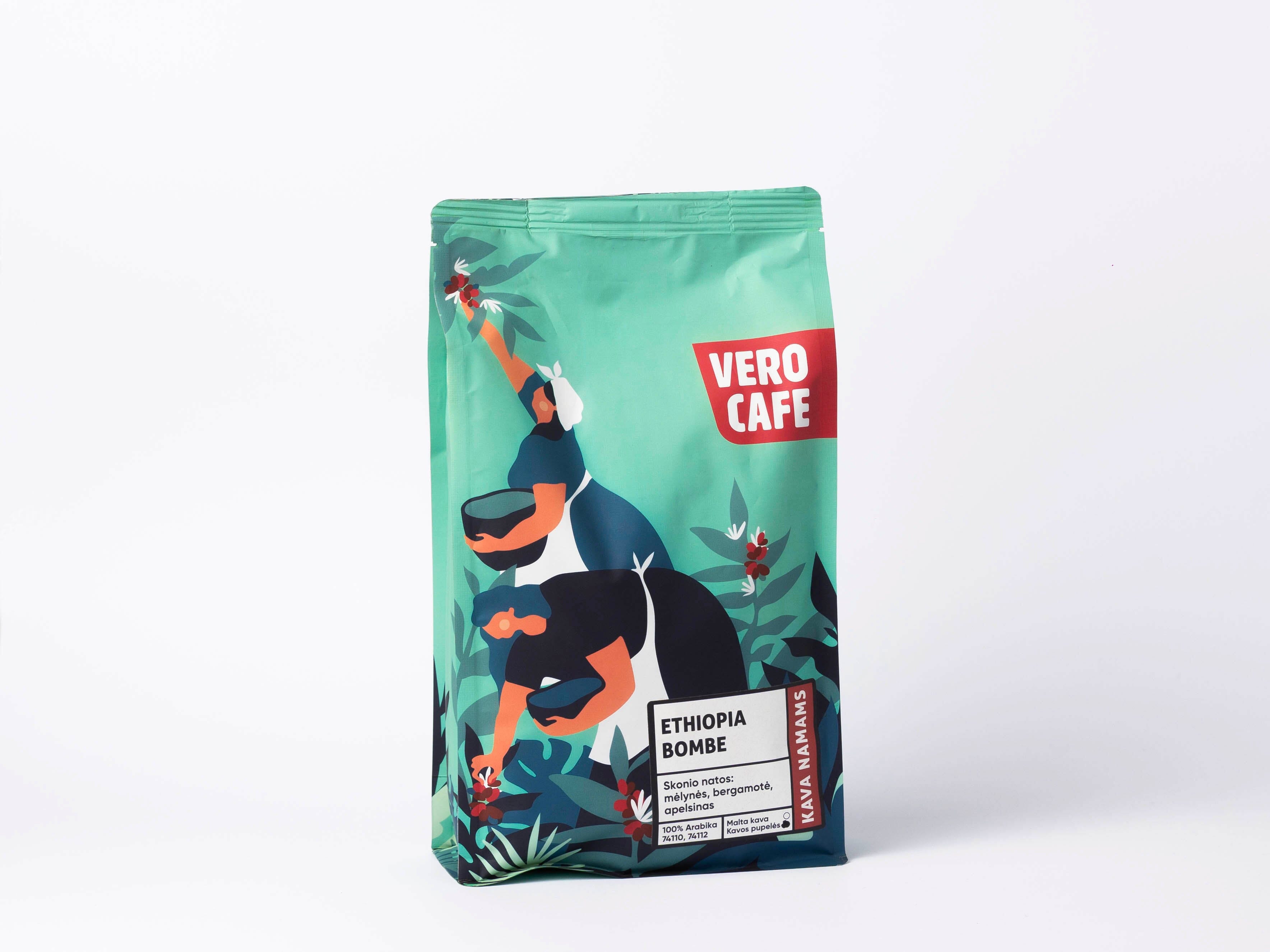 Kavos pupelės ETHIOPIA SIDAMO BOMBE 1 kg Kava VERO CAFE 