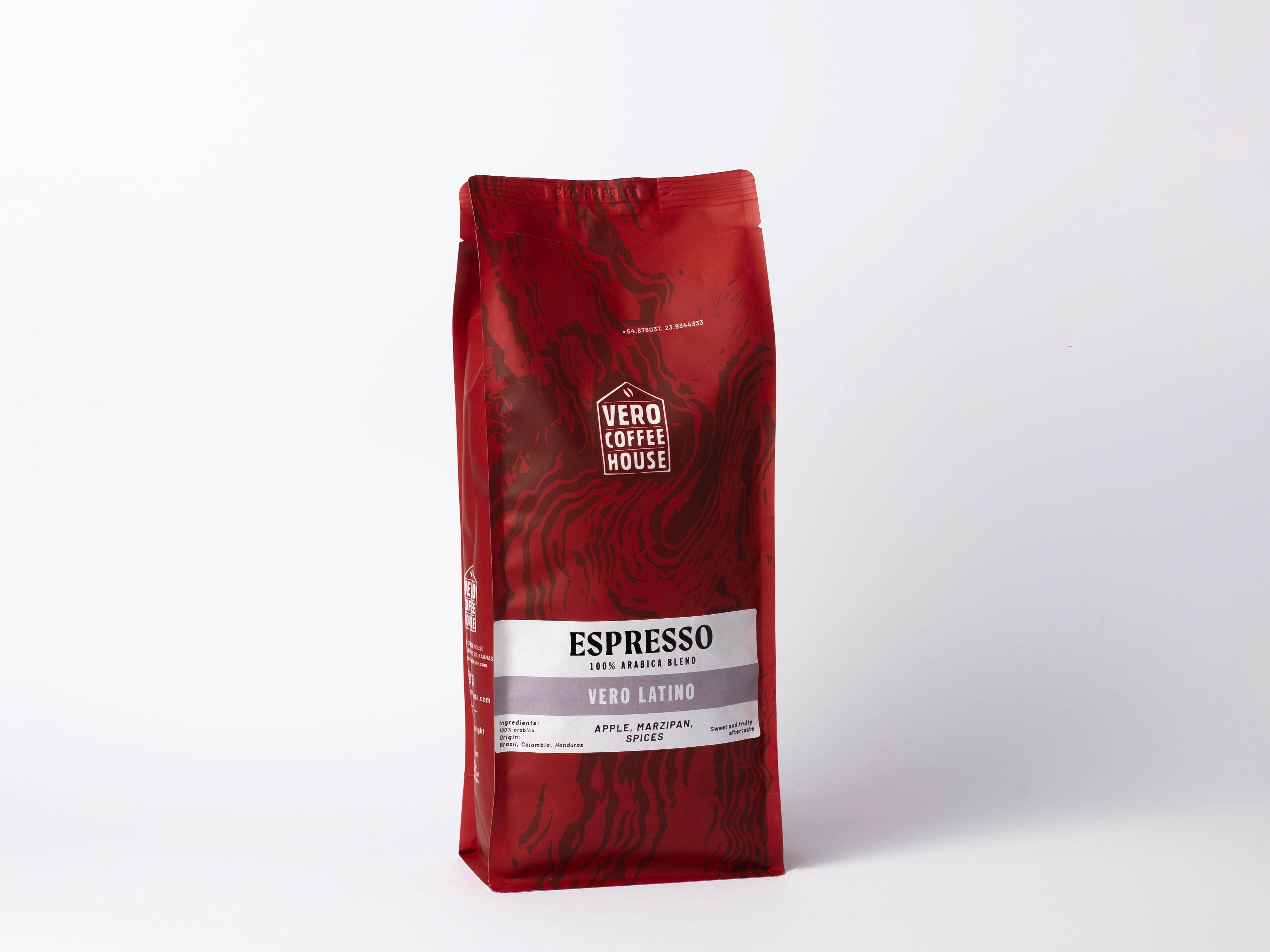 Kavos pupelės VERO LATINO 1 kg Pietų ir Centrinės Amerikos kava Vero Coffee House 