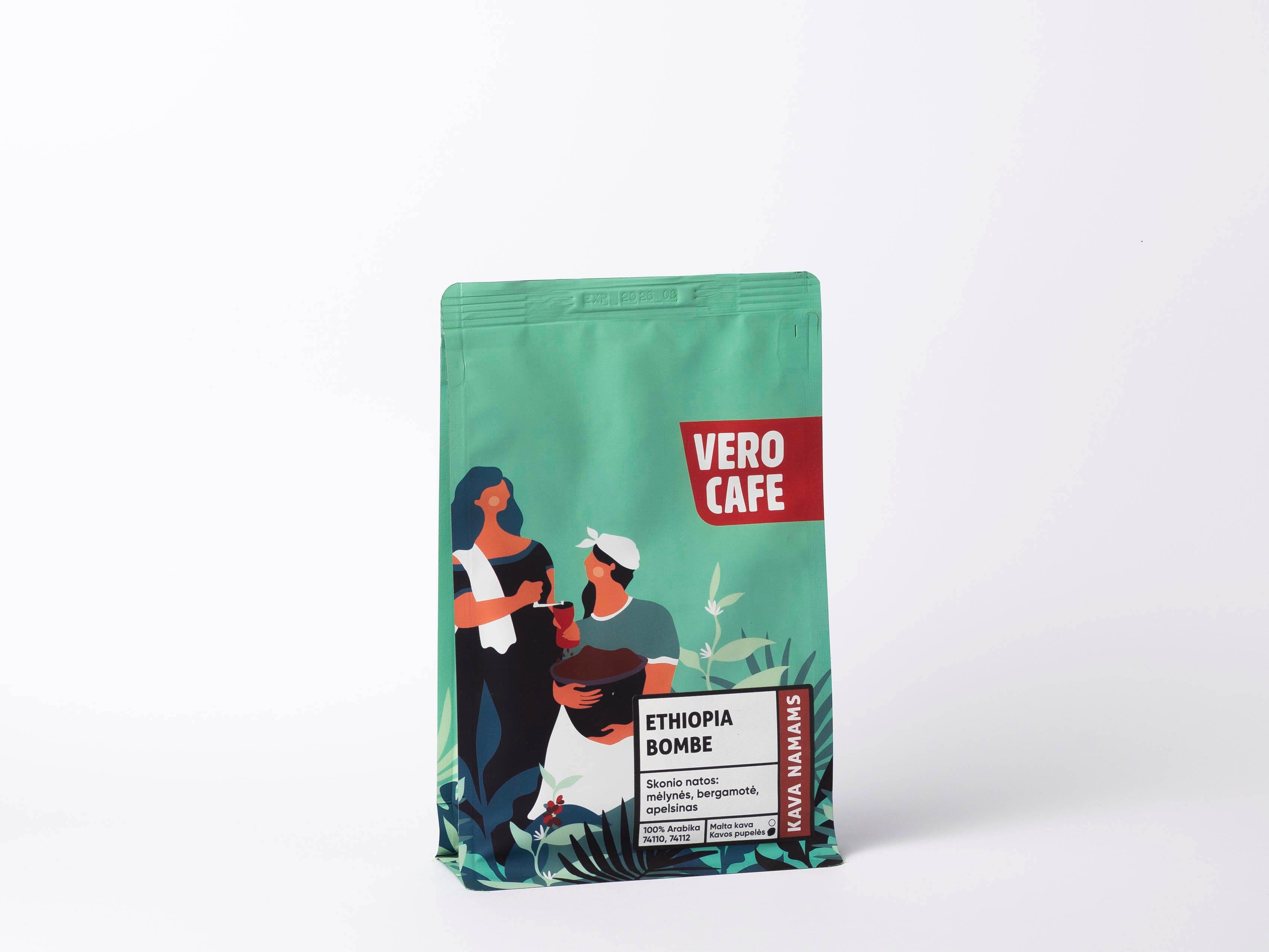 Kavos pupelės ETHIOPIA SIDAMO BOMBE 200 g Kava VERO CAFE 