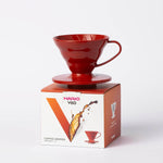 HARIO V60 01 plastikinis kavinukas Kavos ruošimo indai HARIO Raudona 