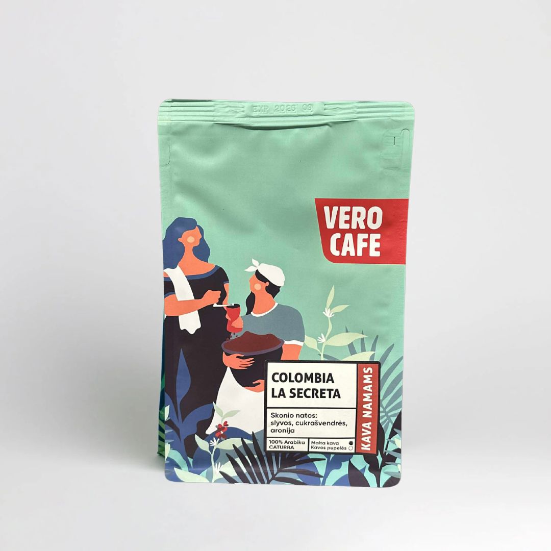 Kavos pupelės COLOMBIA LA SECRETA 200 g Kava VERO CAFE 