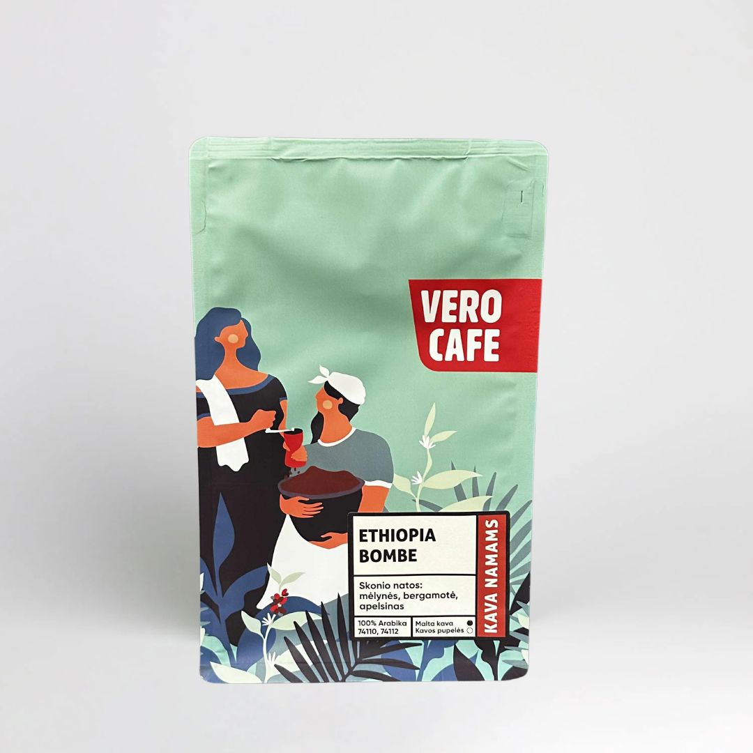 Kavos pupelės ETHIOPIA SIDAMO BOMBE 1 kg Kava VERO CAFE 
