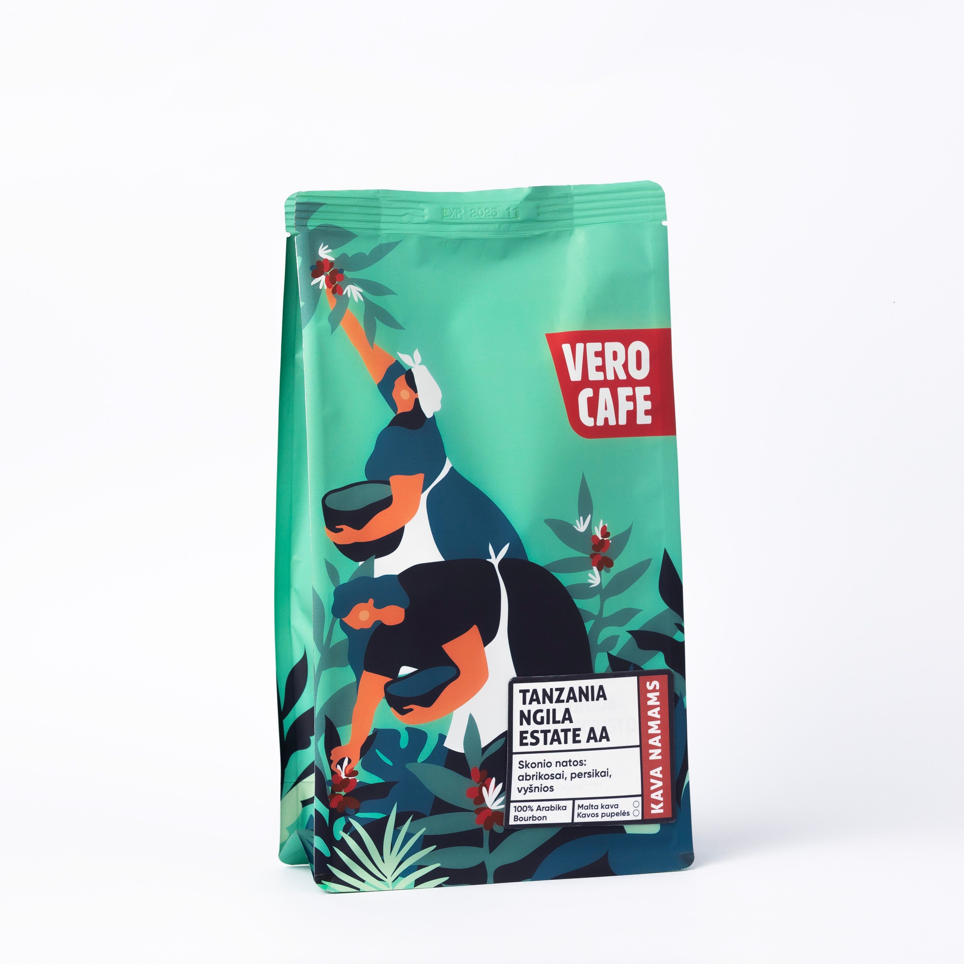 Kavos pupelės TANZANIA NGILA AA 1kg Kava VERO CAFE 