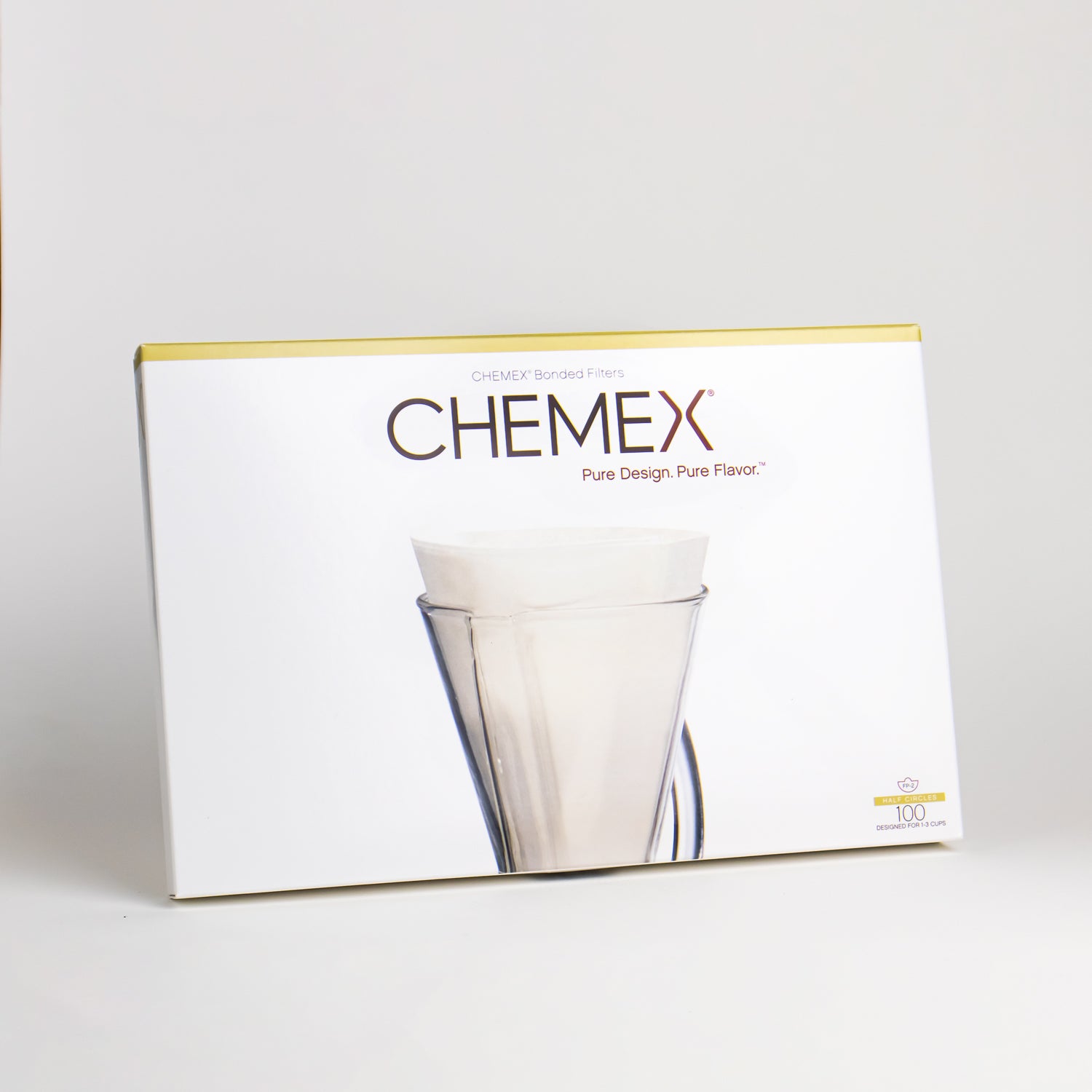 CHEMEX kavinuko filtrai, 100 vnt. Kavos ruošimo indai CHEMEX 3 puodeliams 